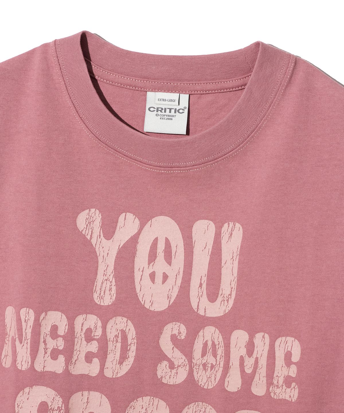 크리틱(CRITIC) YOU NEED SOME PEACE LOGO T-SHIRT (FOR WOMEN) PINK