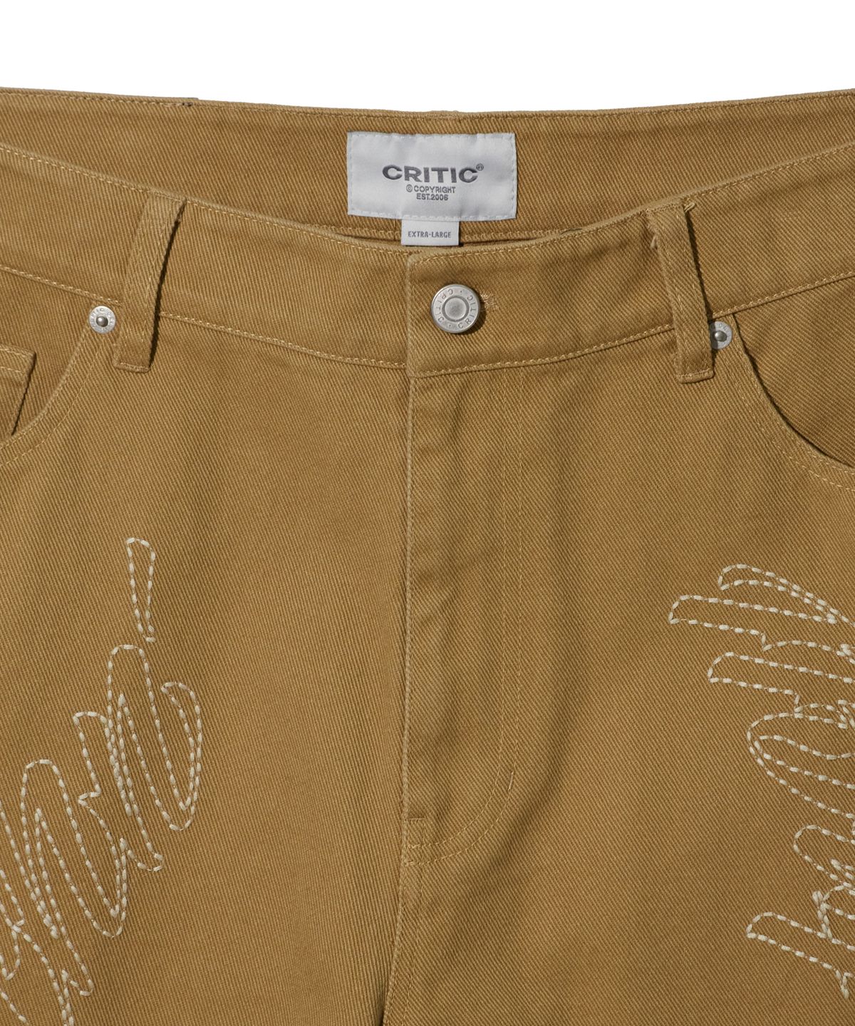 크리틱(CRITIC) LETTERING BERMUDA PANTS BEIGE