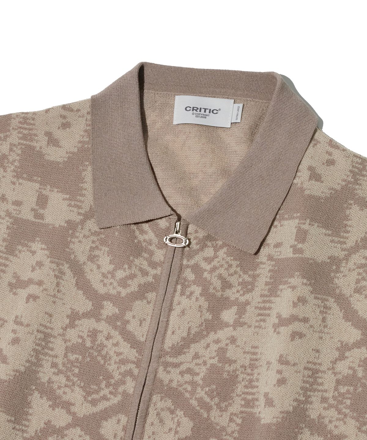 크리틱(CRITIC) PYTHON KNIT ZIP UP BEIGE