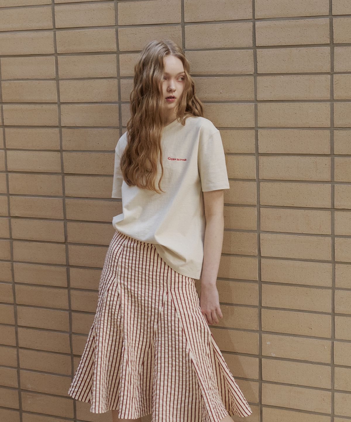 그린버터(GREENBUTTER) Cozy Solid Tee (L/Beige)