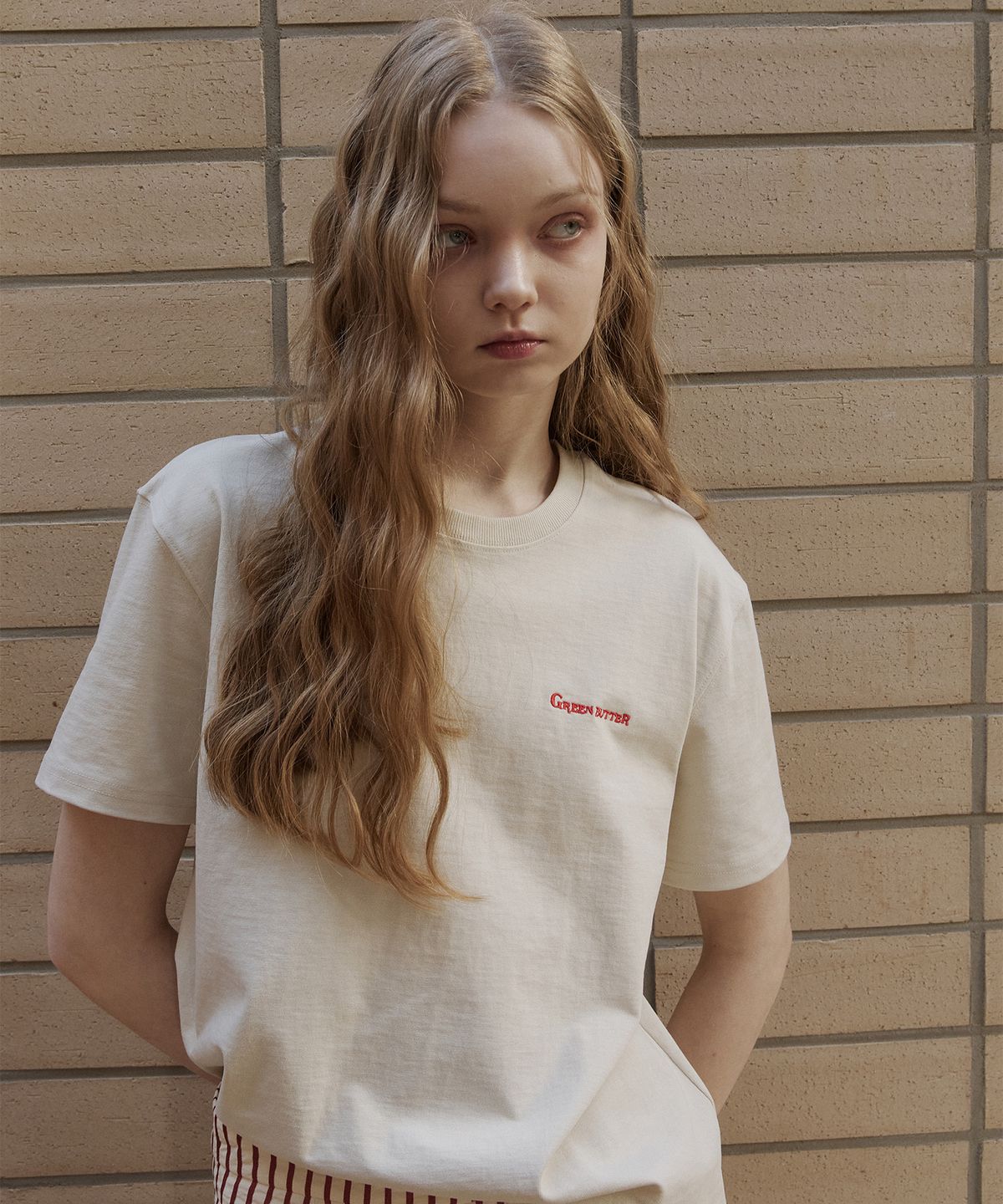 그린버터(GREENBUTTER) Cozy Solid Tee (L/Beige)
