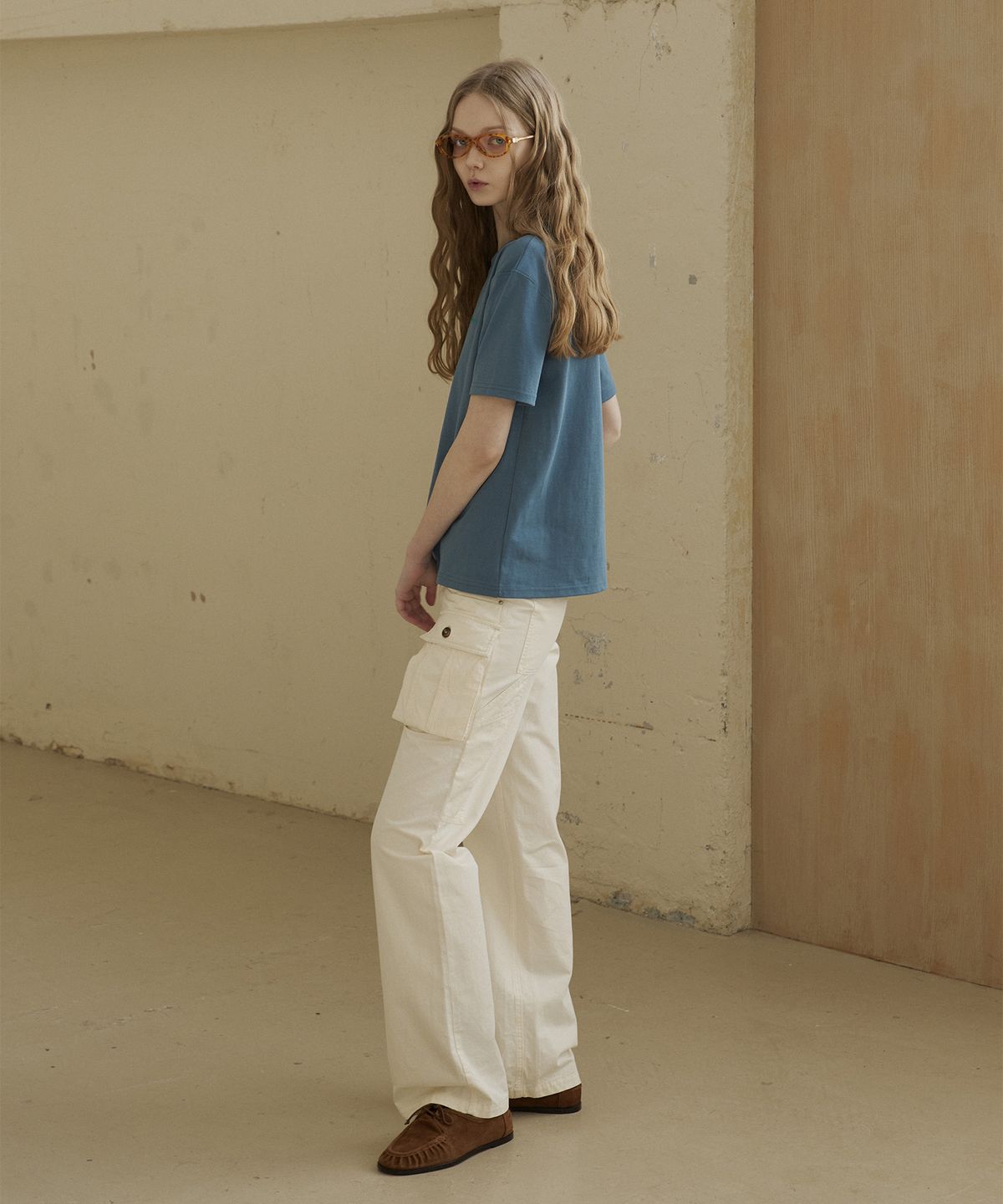 그린버터(GREENBUTTER) Cozy Solid Tee (Dusty Blue)