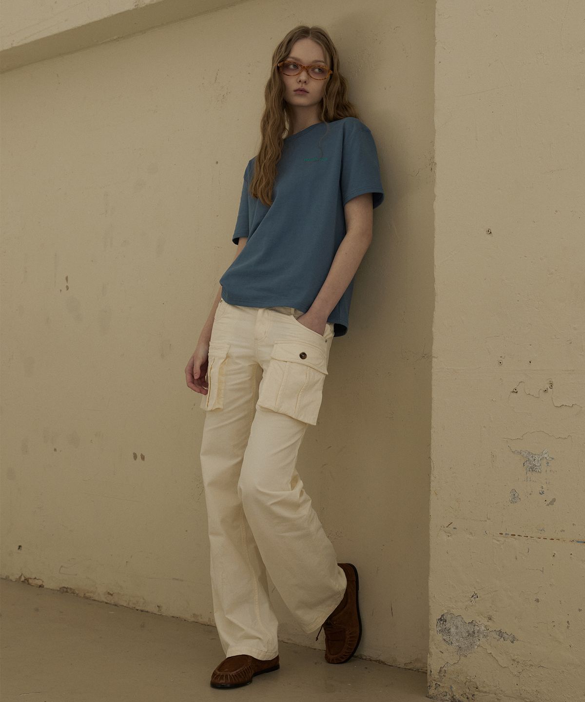 그린버터(GREENBUTTER) Mid Rise Pocket Pants (Cream)
