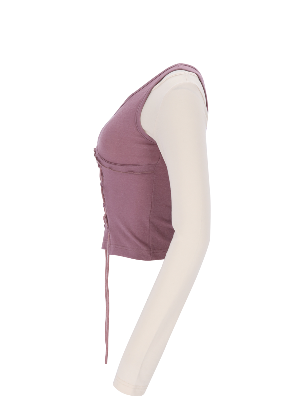 쎄쎄쎄(SETSETSET) BUSTIER LACE-UP TEE (PINK)