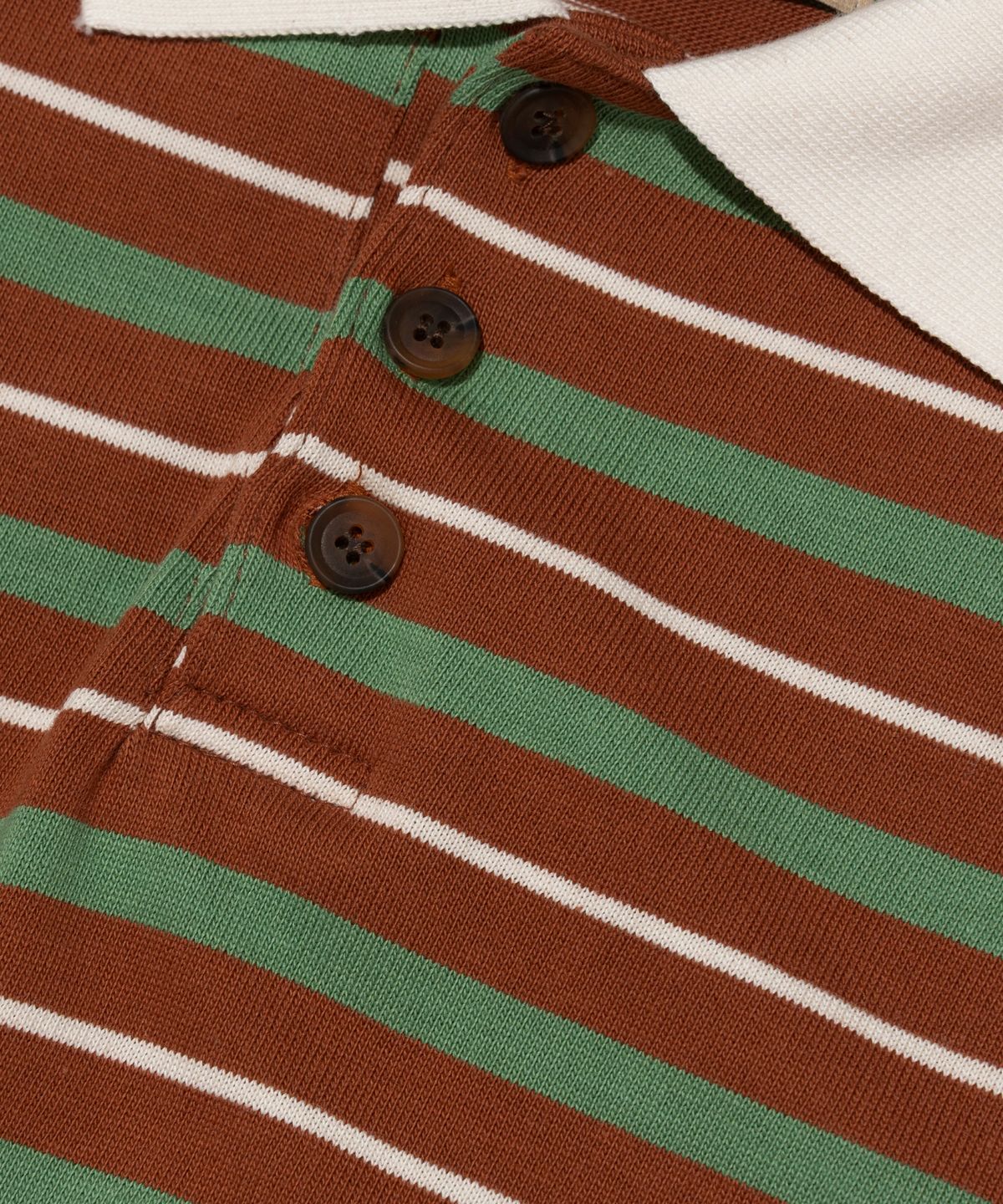 카고브로스 포 우먼(CARGOBROS FOR WOMAN) 볼드 스트라이트 럭비 티셔츠 (브라운)
