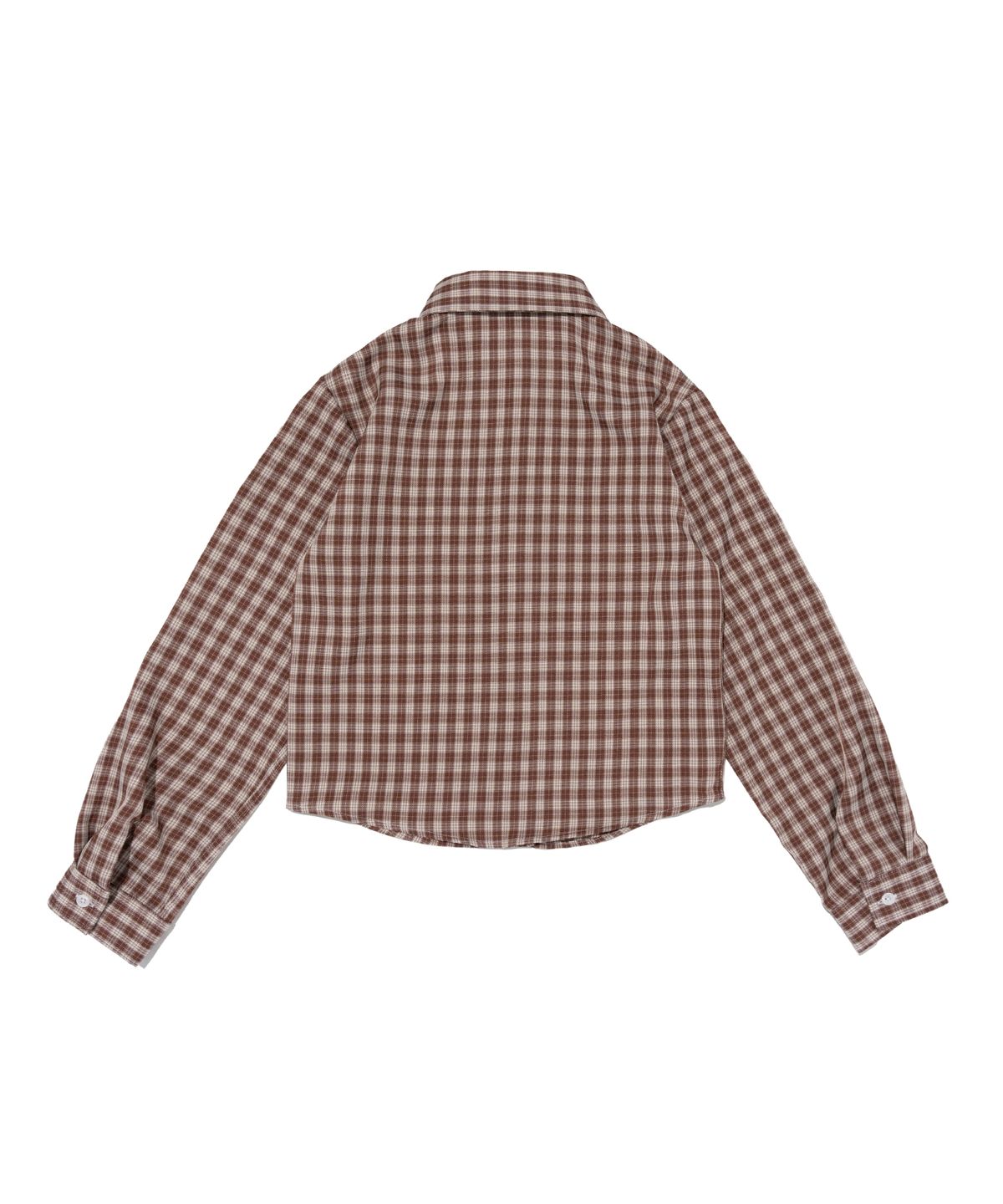 카고브로스 포 우먼(CARGOBROS FOR WOMAN) 마레 크롭 체크셔츠 (브라운)