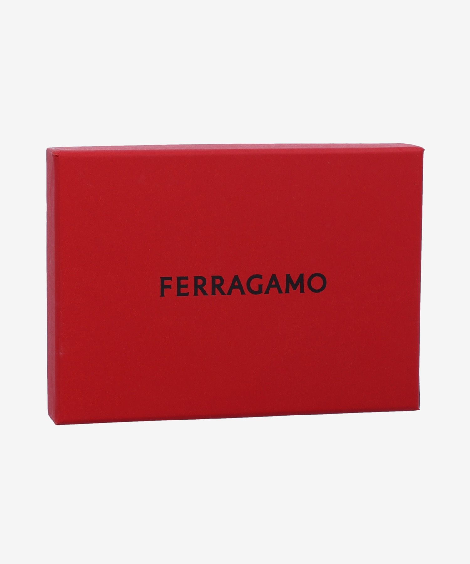 ■FERRAGAMO■ Bara Business Card Case Black 22D288725290 22D Salvatore Ferragamo Slim Black Embossed Patent Leather Card