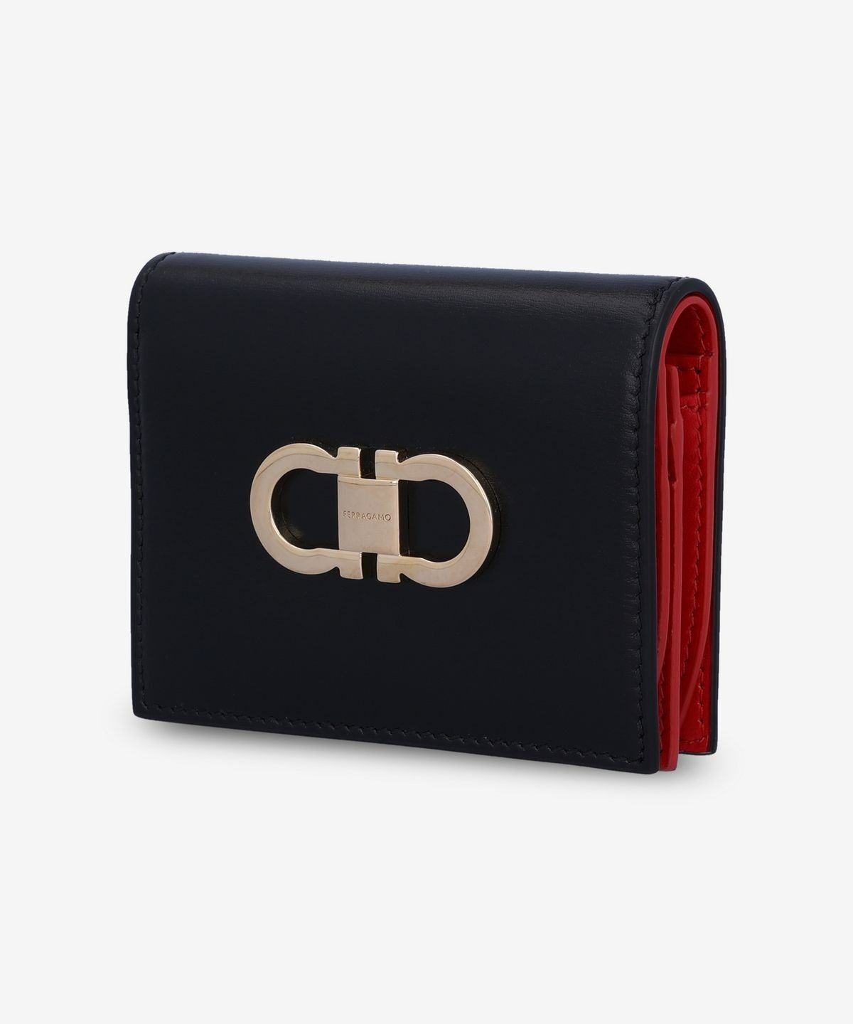 ★FERRAGAMO★ Gancini Compact Wallet Black Flame Red 2206277 MUSINSA | SALVATORE FERRAGAMO Gancini Compact Wallet - Black