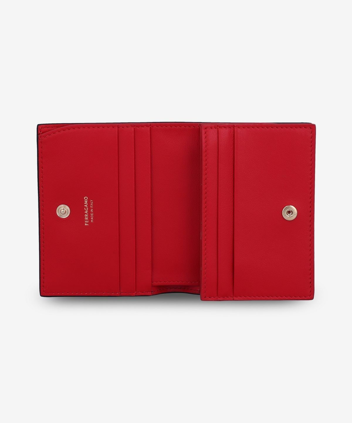 ★FERRAGAMO★ Gancini Compact Wallet Black Flame Red 2206277 Gancini compact wallet - Women | Ferragamo
