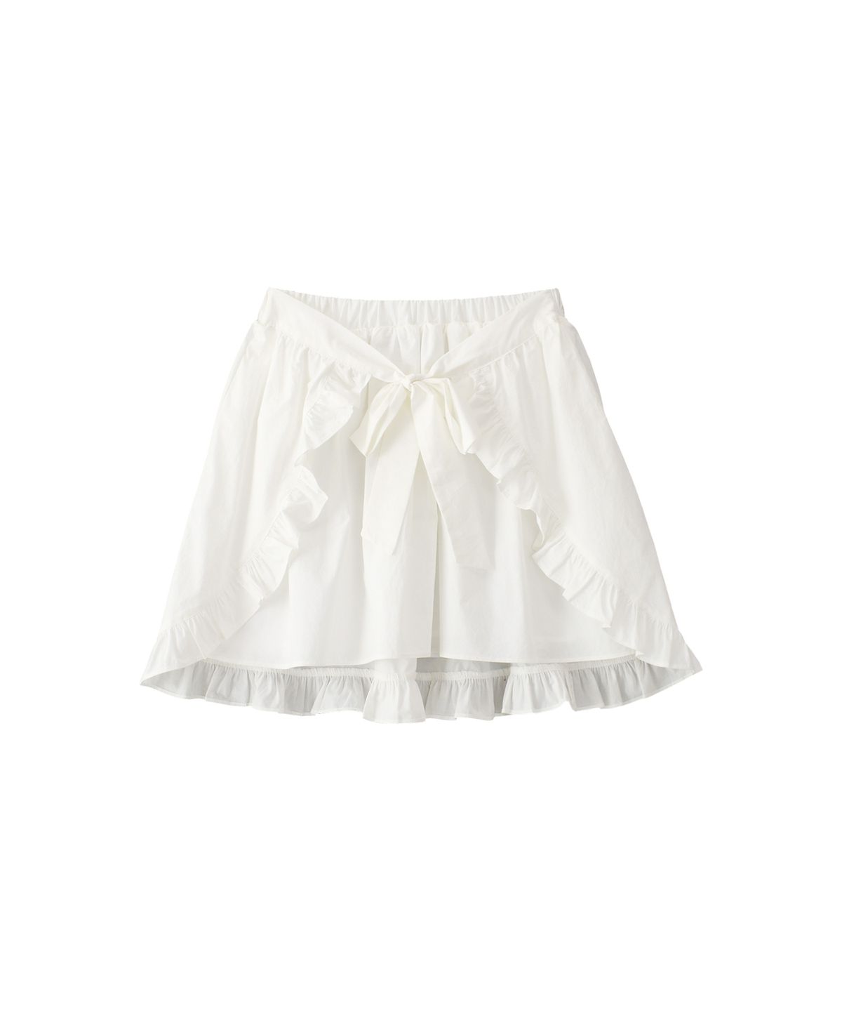 살롱 드 욘(SALON DE YOHN) Layered Shirring Mini Skirt_ White