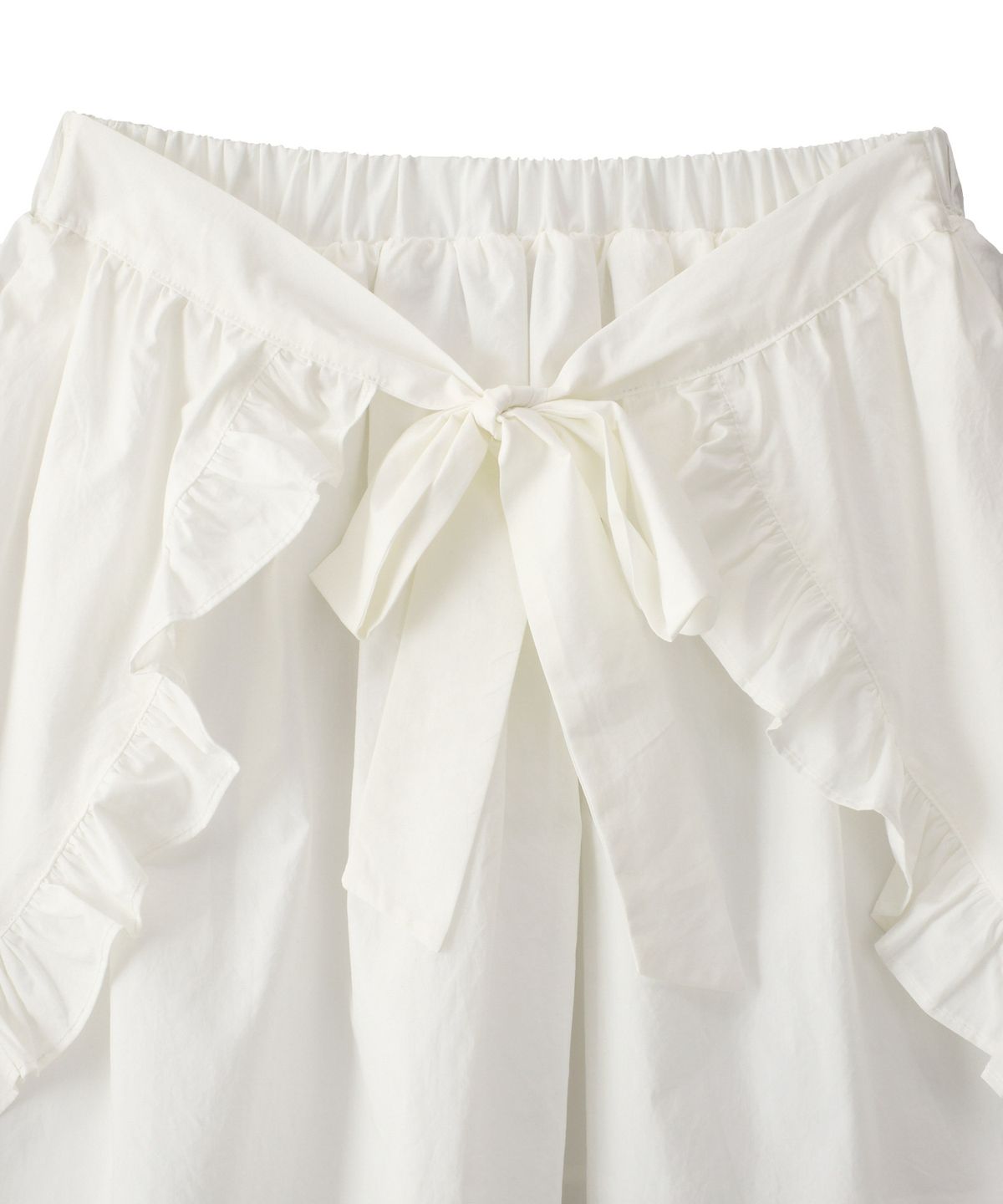 살롱 드 욘(SALON DE YOHN) Layered Shirring Mini Skirt_ White