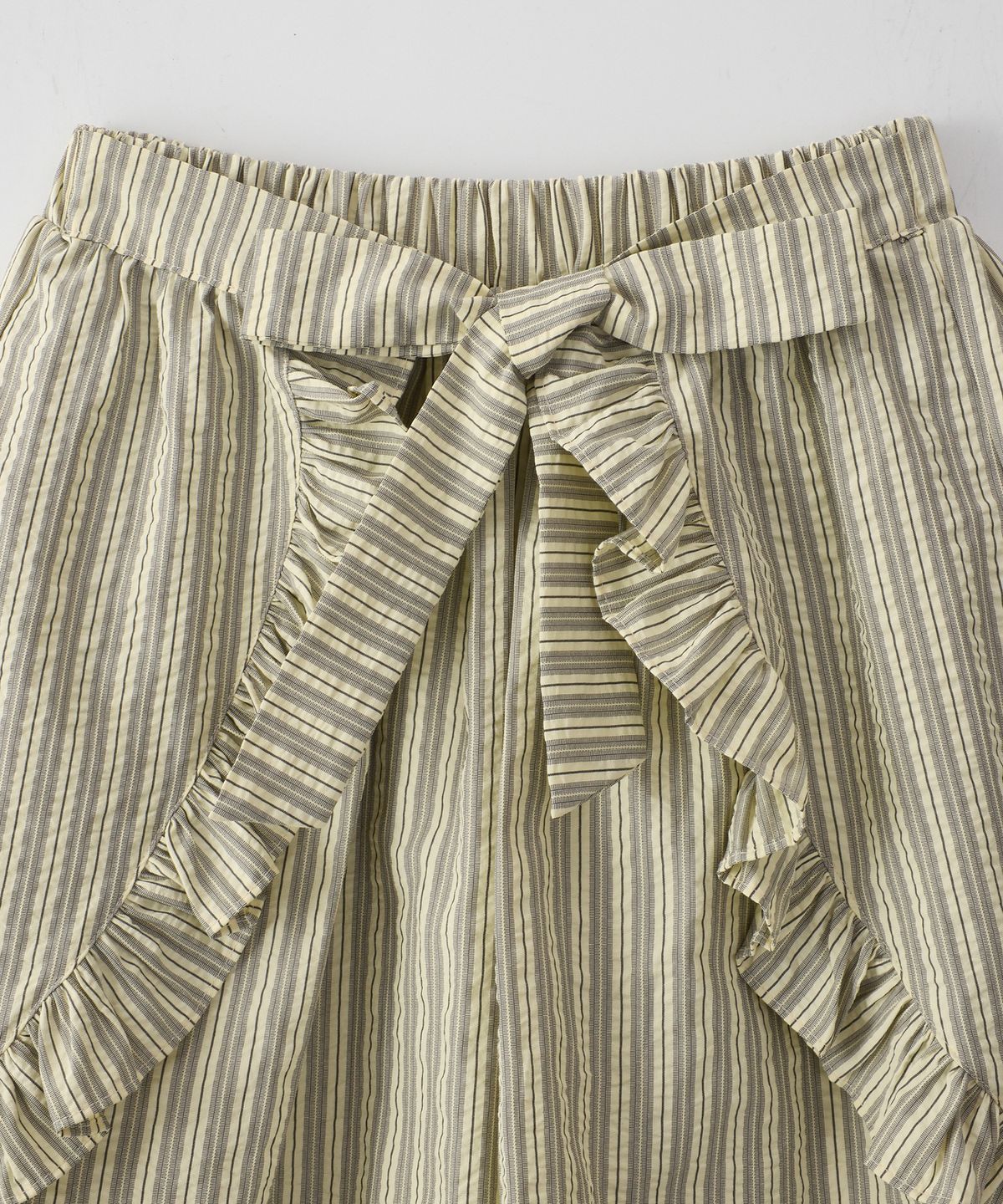 살롱 드 욘(SALON DE YOHN) Layered Shirring Mini Skirt_ Lemon