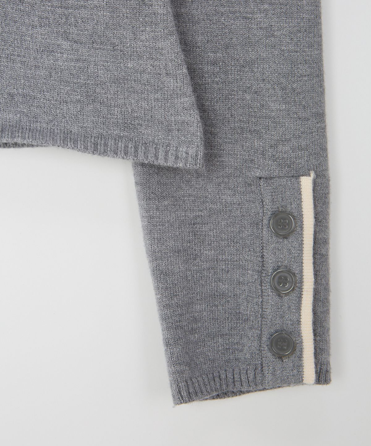 살롱 드 욘(SALON DE YOHN) Line Point High Neck Cardigan_ Gray