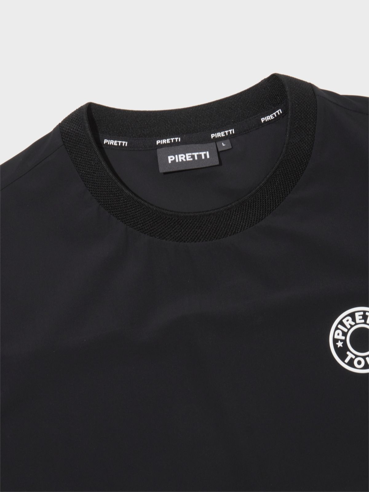 피레티(PIRETTI) 엘리트 루즈핏 시어서커 배색 라운드 M_Black
