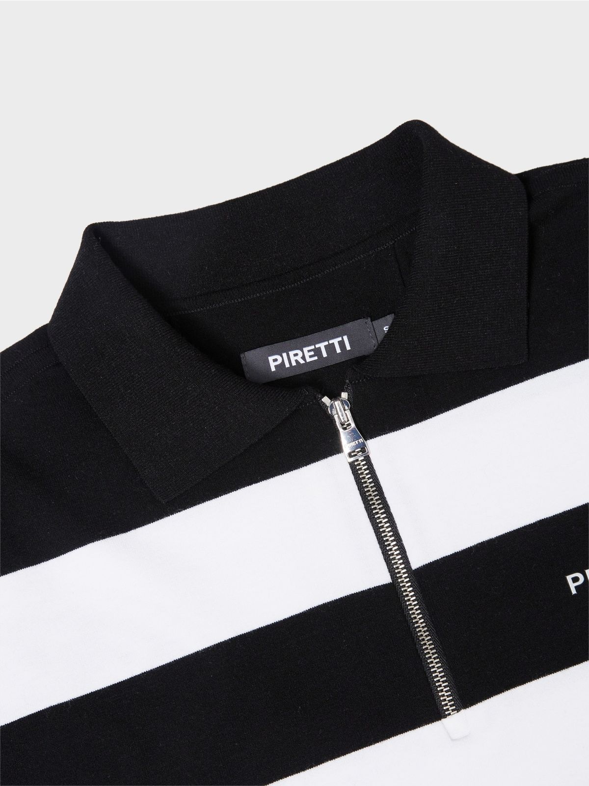 피레티(PIRETTI) 엘리트 스트라이프 니트 티셔츠 W_Black