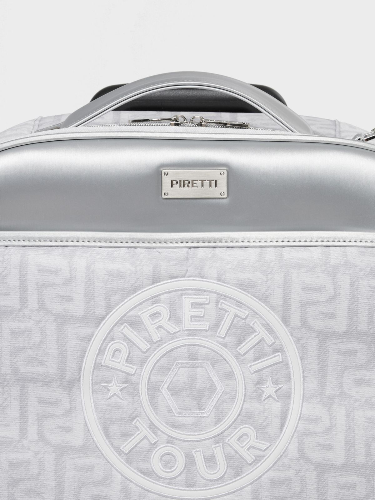 피레티(PIRETTI) P그램 패턴 트롤리 보스턴백_Light Grey