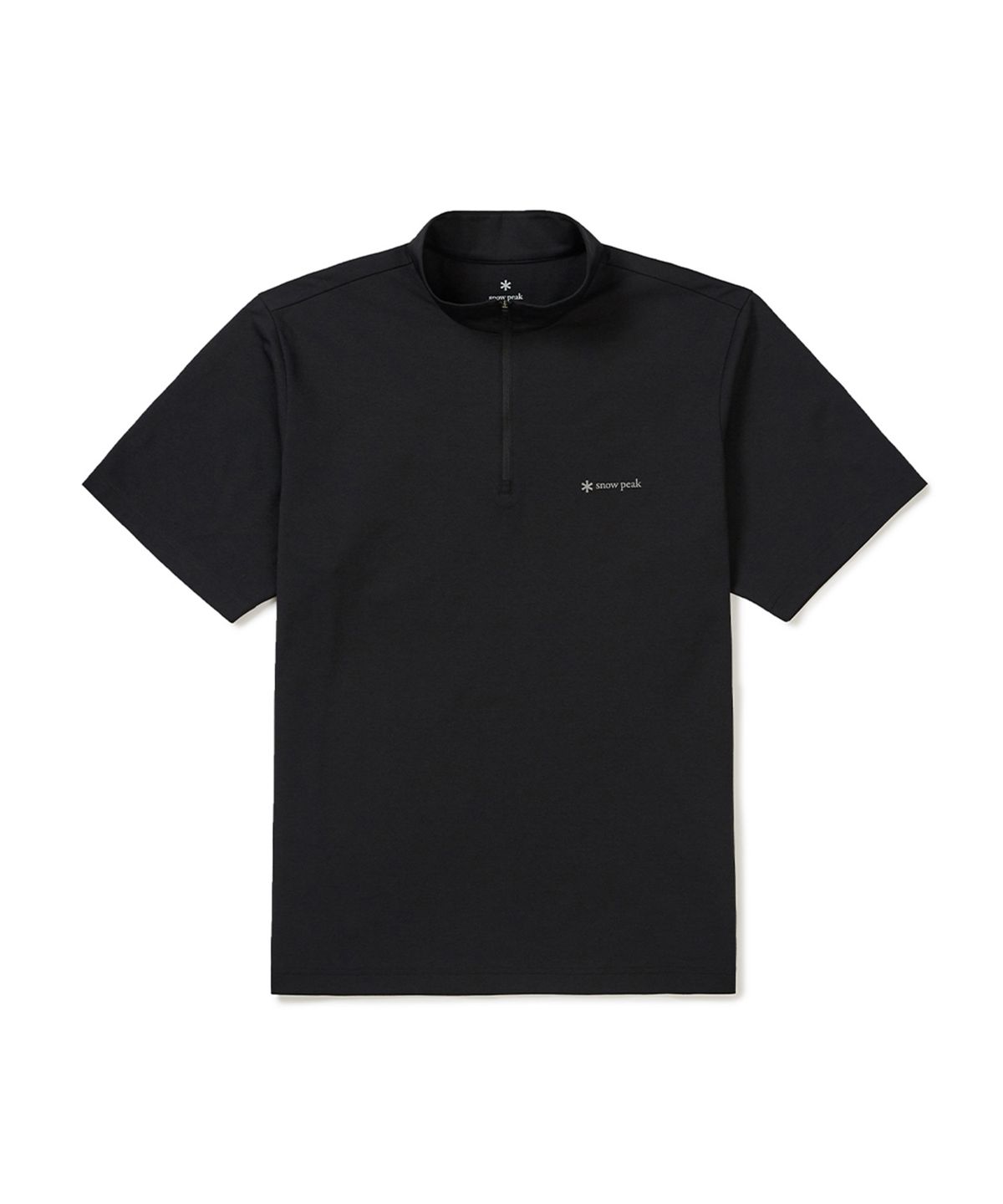 스노우피크 어패럴(SNOWPEAK APPAREL) 퀵드라이 반집업 반팔 티셔츠 (S25MMTZT12) Black