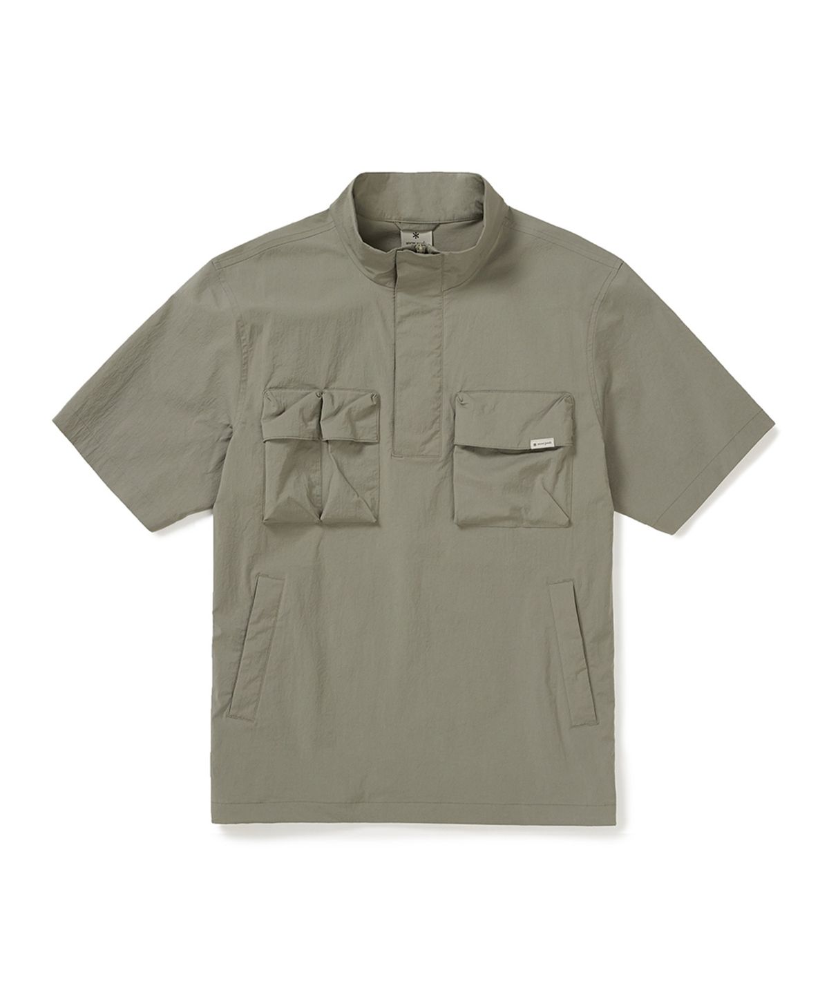 스노우피크 어패럴(SNOWPEAK APPAREL) 루트 스탠드넥 반팔 아노락 (S25MMRAN64) Khaki Gray