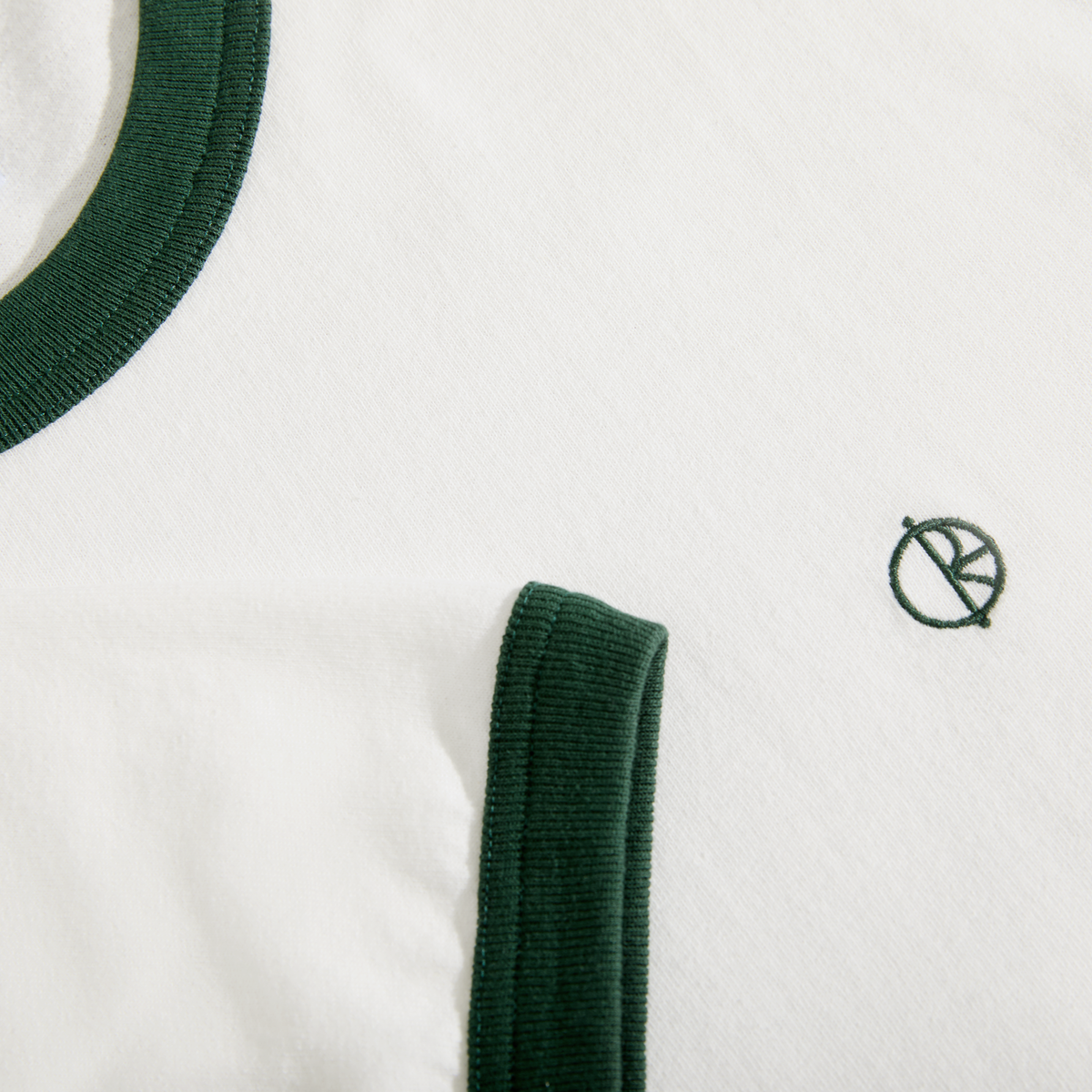 폴라(POLAR) RINGER TEE [CLOUD WHITE/DARK GREEN]