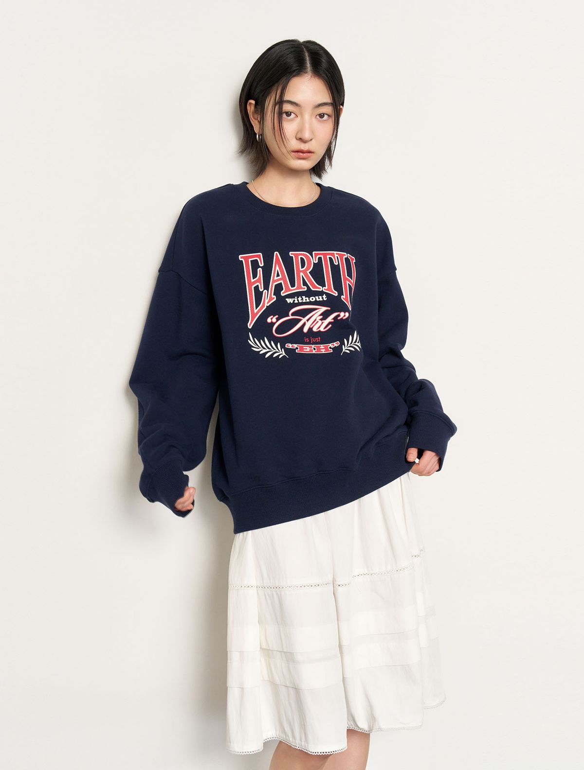 제너럴아이디어(GENERALIDEA) UNISEX 어스 루즈핏 맨투맨 [NAVY] / SBE1U02010