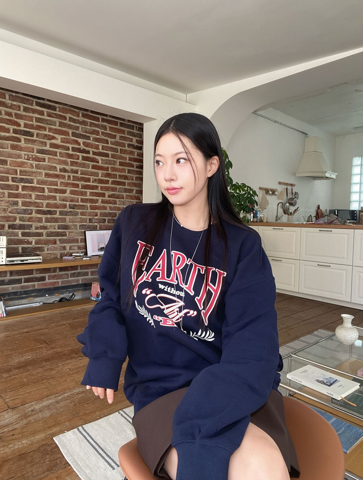 제너럴아이디어(GENERALIDEA) UNISEX 어스 루즈핏 맨투맨 [BLUE] / SBE1U02010