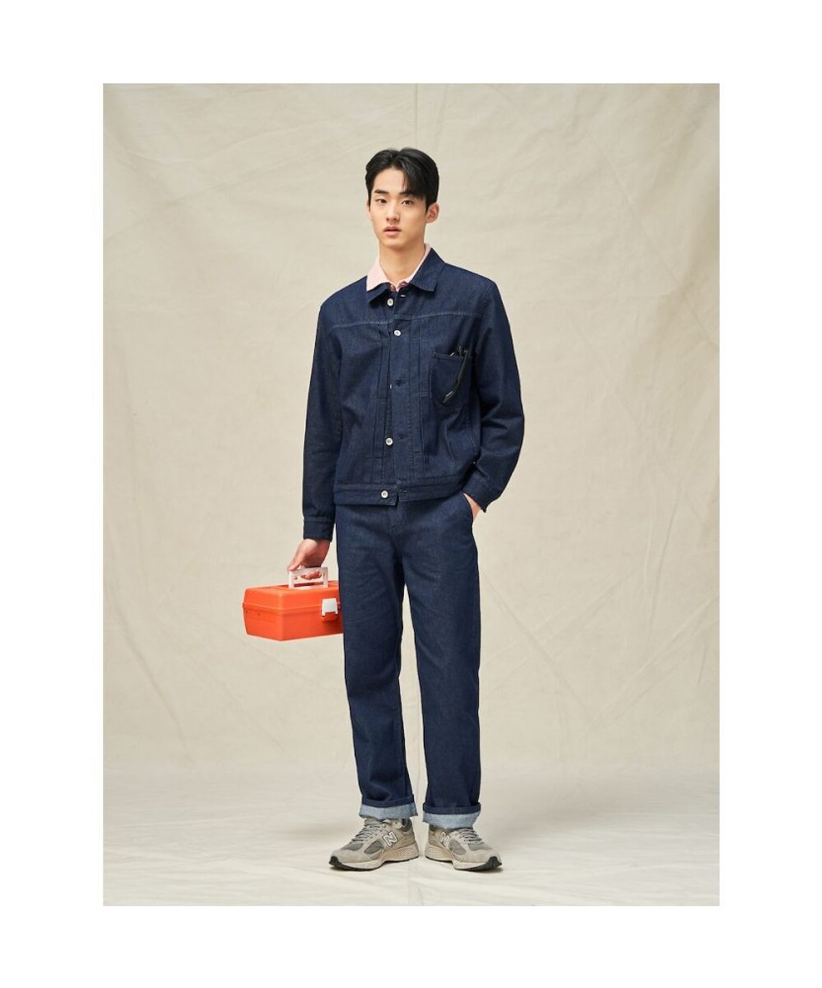 빈폴 멘(BEANPOLE MEN) 데님 트러커 셋업 재킷  네이비 (BC5311C63R)