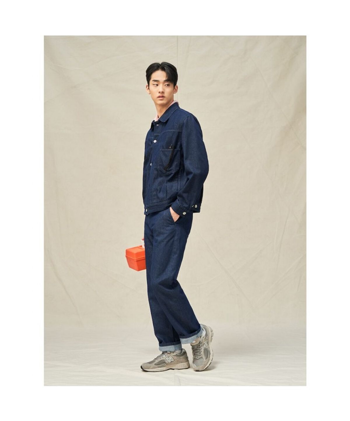 빈폴 멘(BEANPOLE MEN) 데님 트러커 셋업 재킷  네이비 (BC5311C63R)