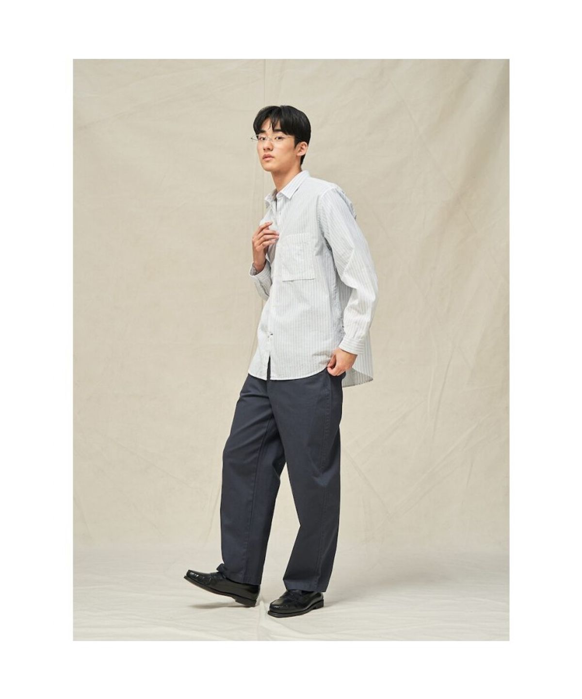 빈폴 멘(BEANPOLE MEN) 시어서커 핀 스트라이프 셔츠  화이트 (BC5364C201)