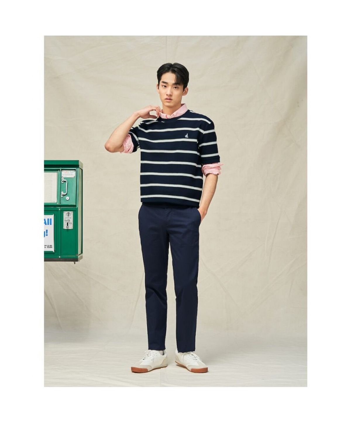 빈폴 멘(BEANPOLE MEN) 여름 치노 슬림 팬츠  네이비 (BC5321E02R)