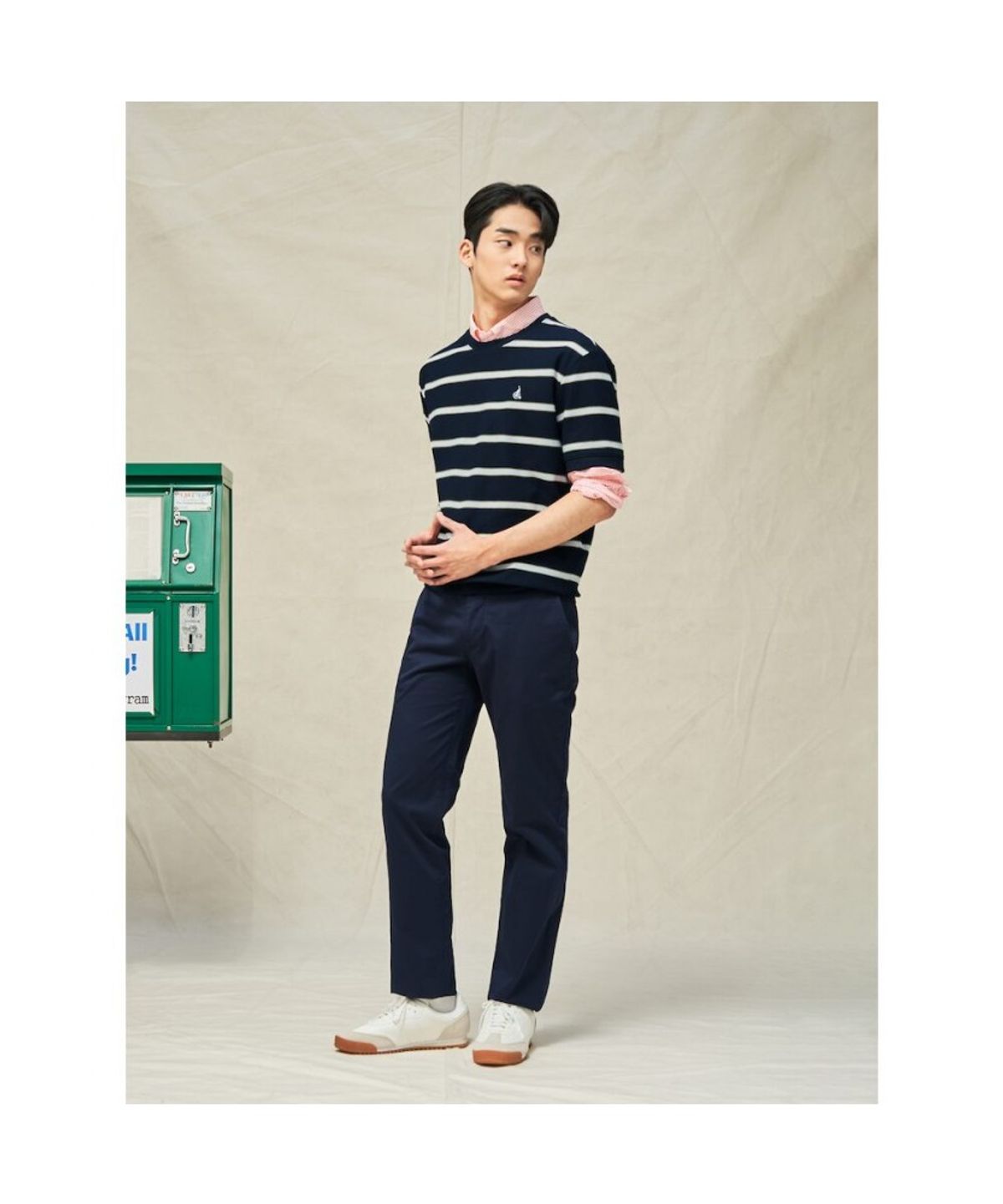 빈폴 멘(BEANPOLE MEN) 여름 치노 슬림 팬츠  네이비 (BC5321E02R)