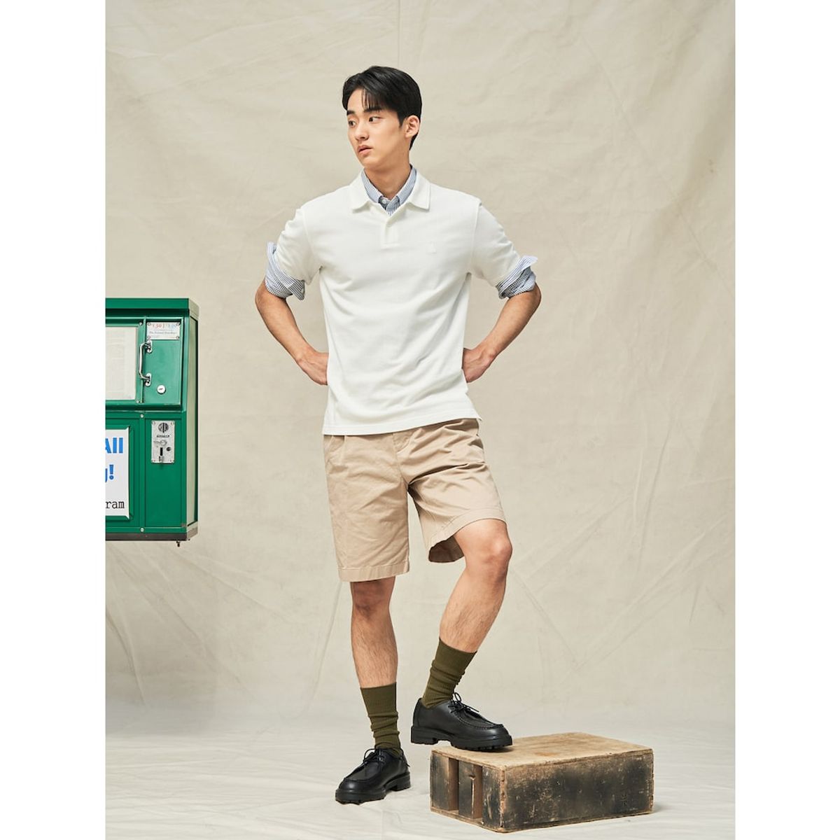 빈폴 멘(BEANPOLE MEN) 구르카 하프 팬츠  베이지