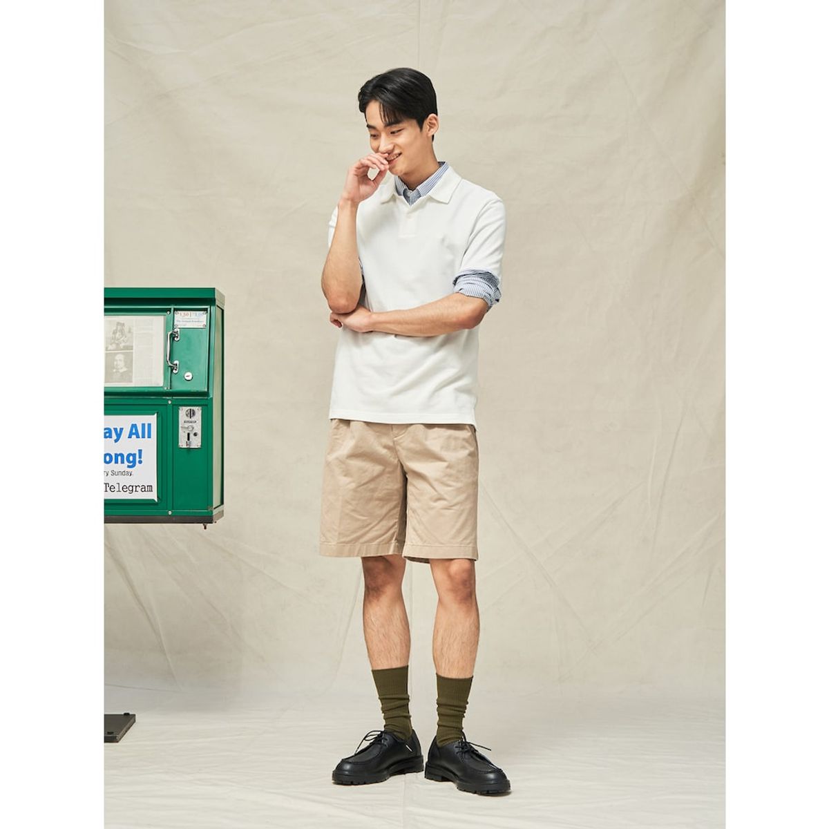 빈폴 멘(BEANPOLE MEN) 구르카 하프 팬츠  베이지