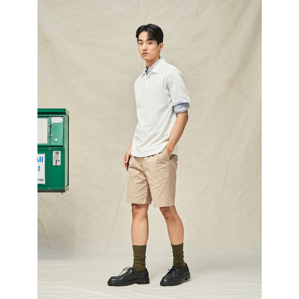 빈폴 멘(BEANPOLE MEN) 구르카 하프 팬츠  베이지