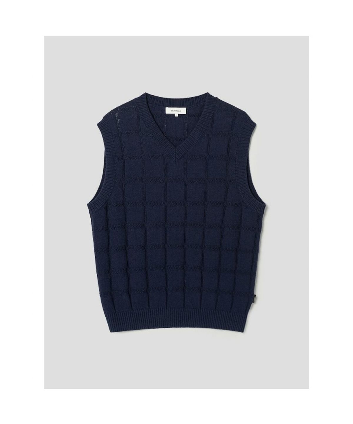 빈폴 멘(BEANPOLE MEN) 그리드 체크 베스트  네이비 (BC5351C03R)