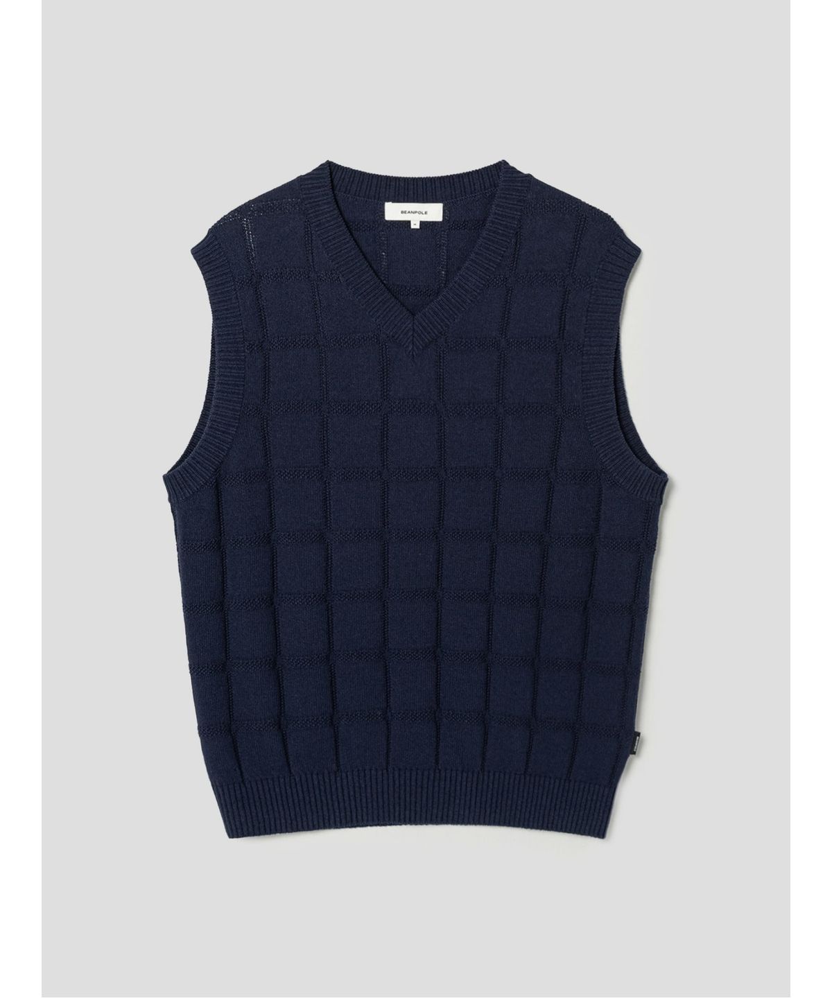 빈폴 멘(BEANPOLE MEN) 그리드 체크 베스트  네이비 (BC5351C03R)