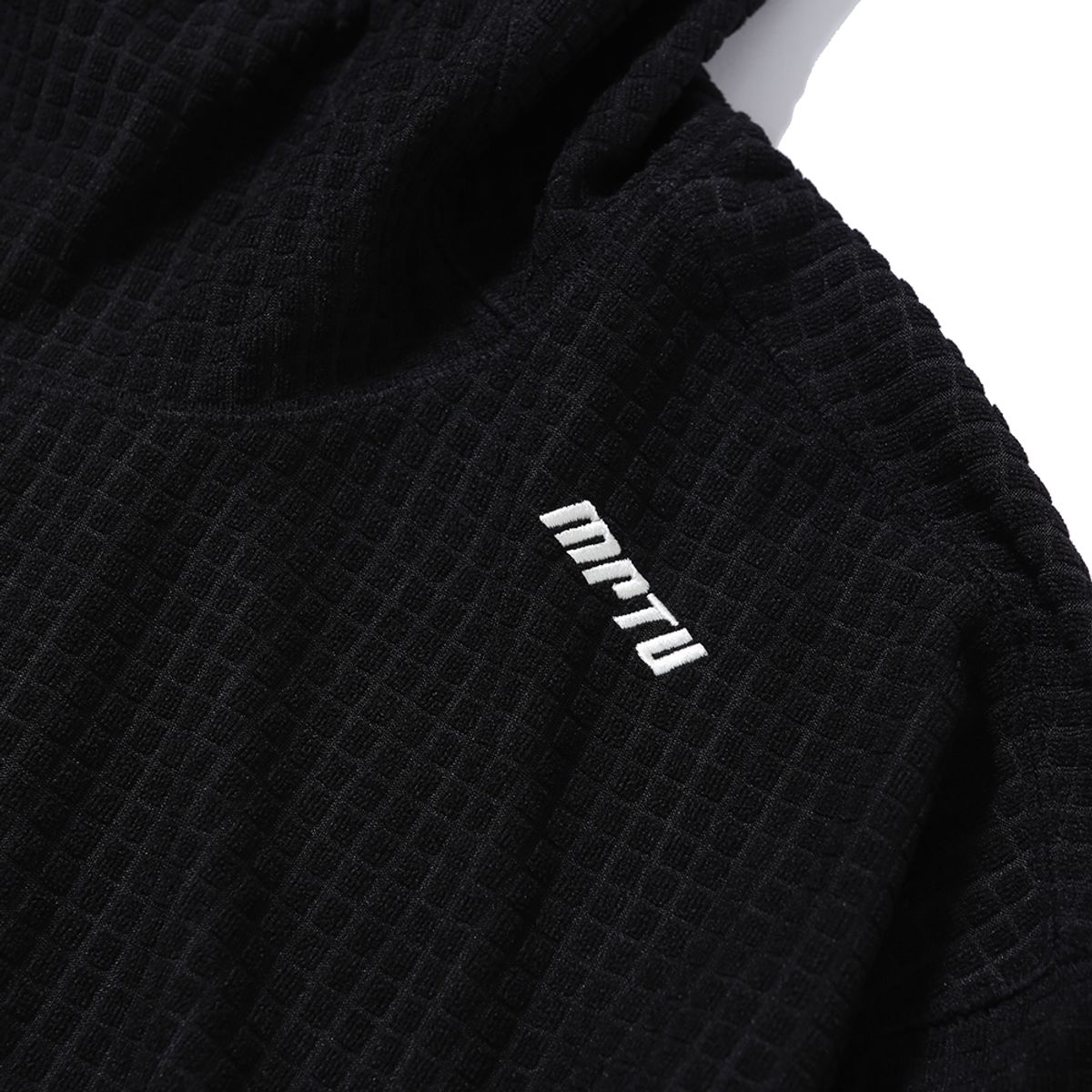 엠피티유(MPTU) [AW24] WAFFLE FLEECE HOODIE / BLACK