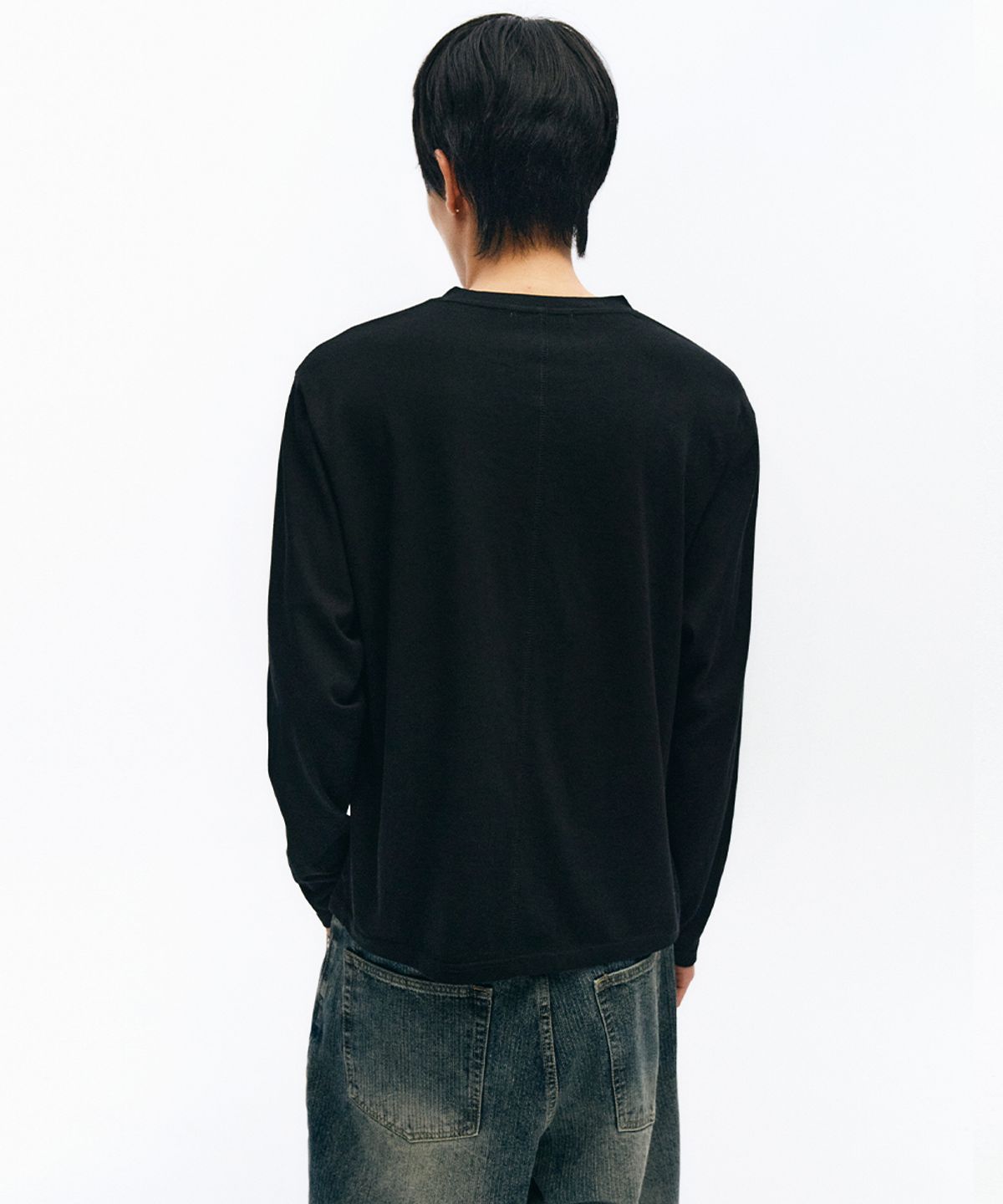 인템포무드(INTEMPOMOOD) 스파인 심 롱 슬리브 : 3컬러