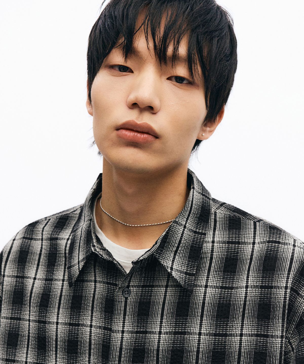 인템포무드(INTEMPOMOOD) 브리즈 시어서커 체크 셔츠_블랙