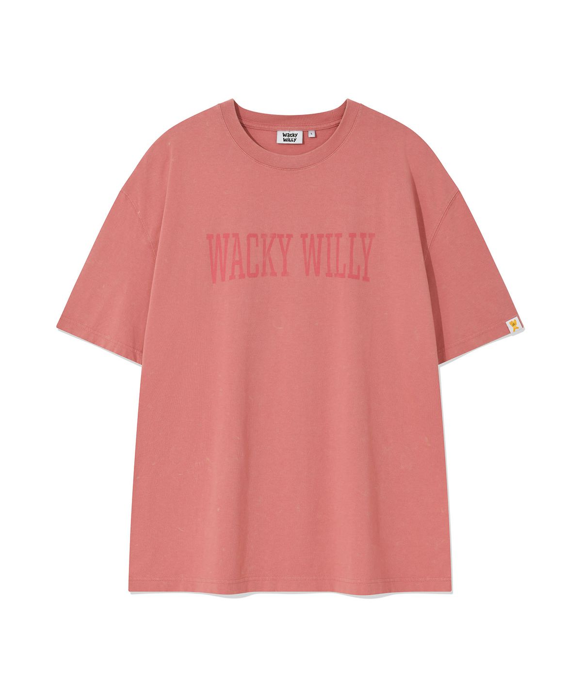 와키윌리(WACKY WILLY) 피그먼트 다잉 반팔 티셔츠 핑크