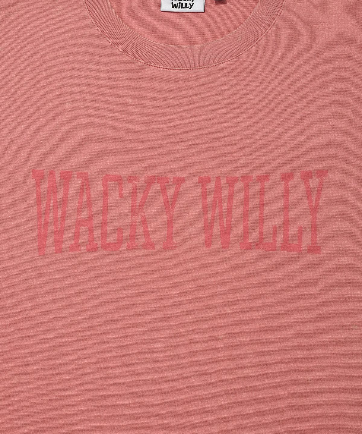 와키윌리(WACKY WILLY) 피그먼트 다잉 반팔 티셔츠 핑크