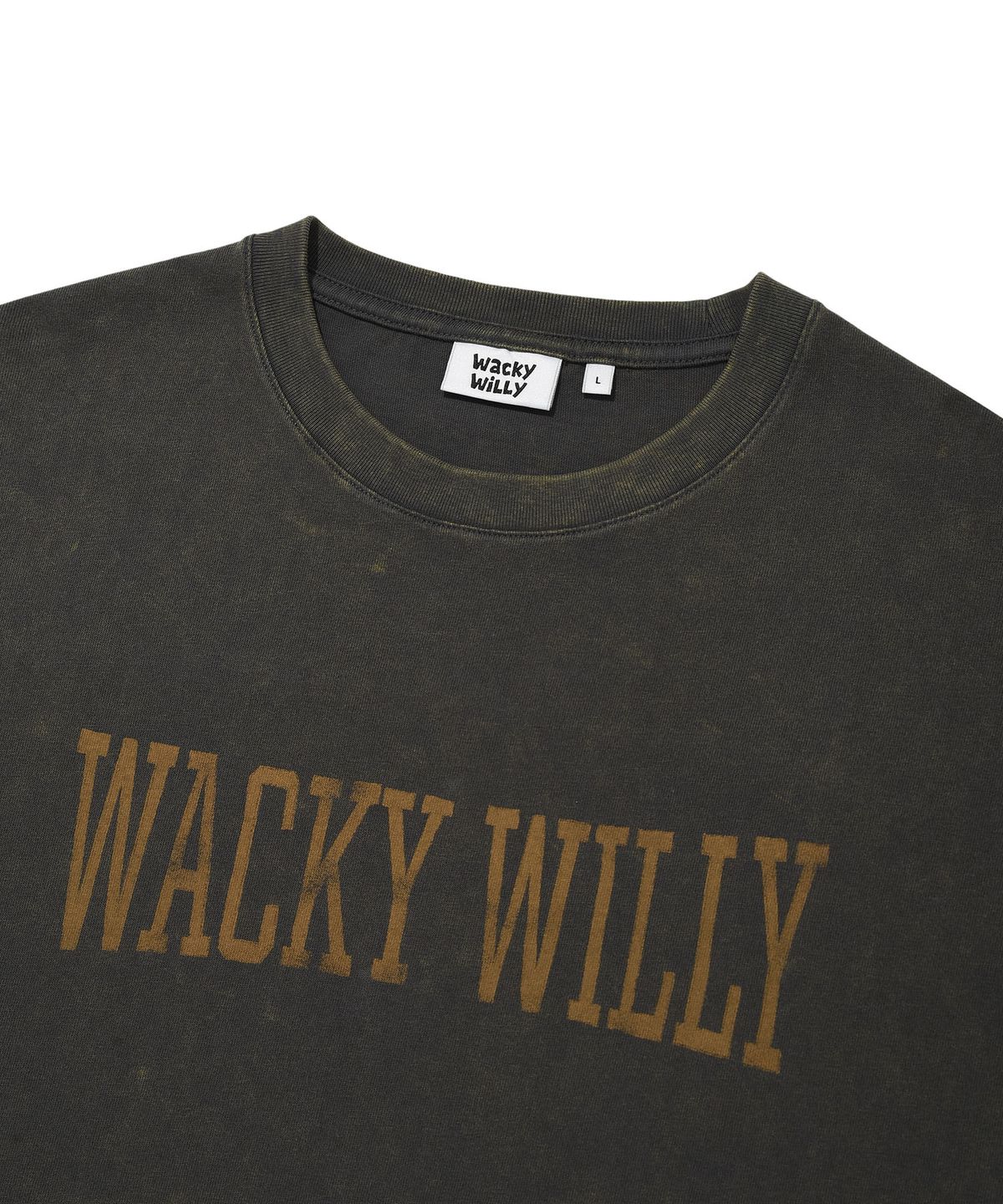 와키윌리(WACKY WILLY) 피그먼트 다잉 반팔 티셔츠 차콜