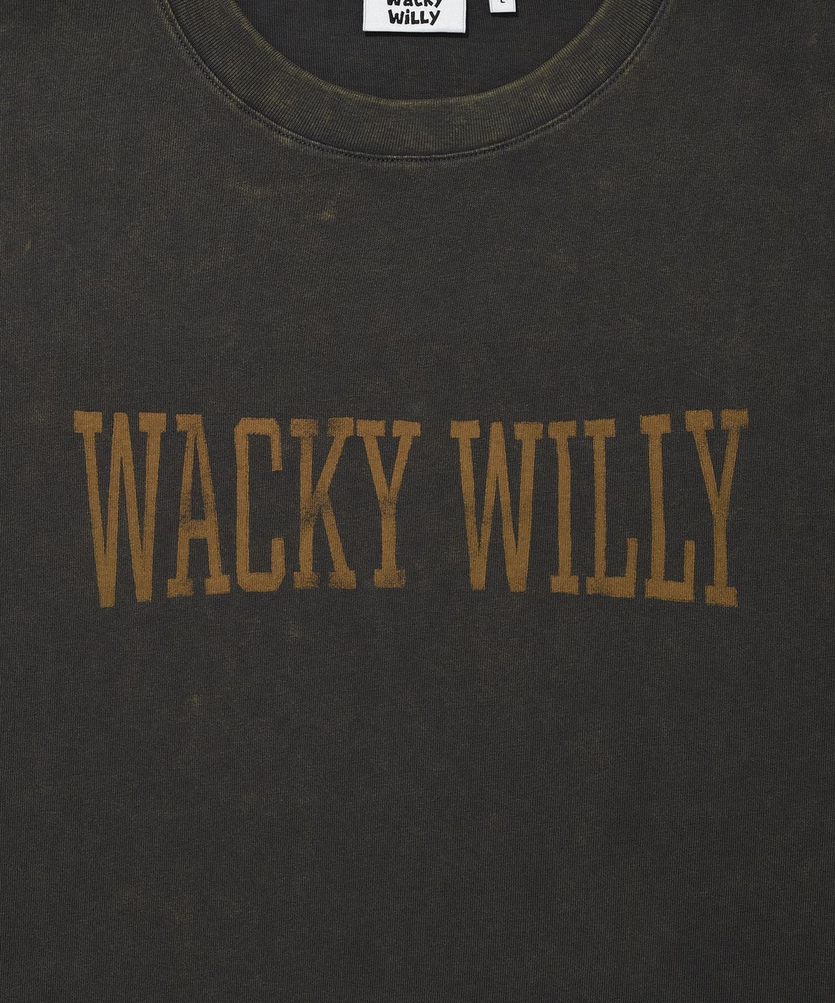 와키윌리(WACKY WILLY) 피그먼트 다잉 반팔 티셔츠 차콜
