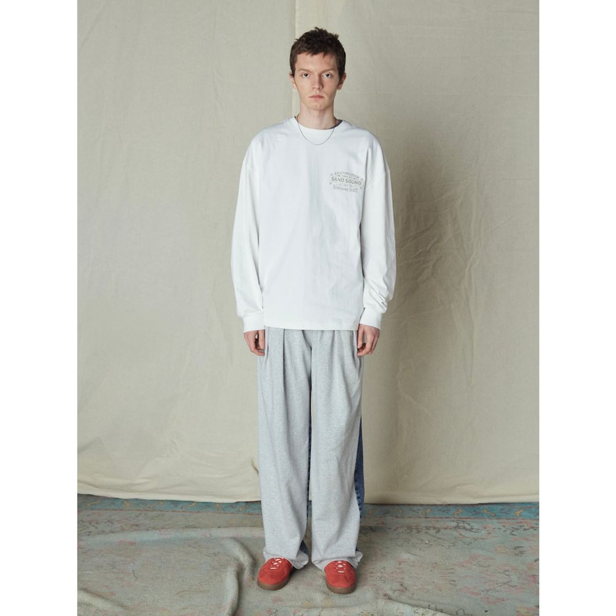 샌드 사운드(SAND SOUND) Ybor Graphic Over Fit Long Sleeve TShirt  Ivory