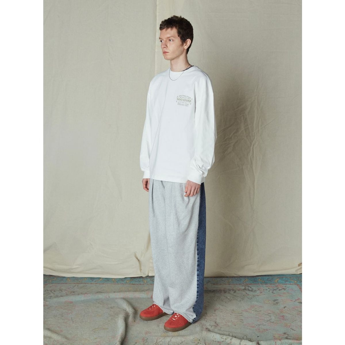 샌드 사운드(SAND SOUND) Ybor Graphic Over Fit Long Sleeve TShirt  Ivory