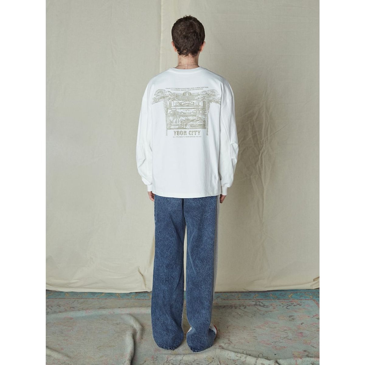 샌드 사운드(SAND SOUND) Ybor Graphic Over Fit Long Sleeve TShirt  Ivory