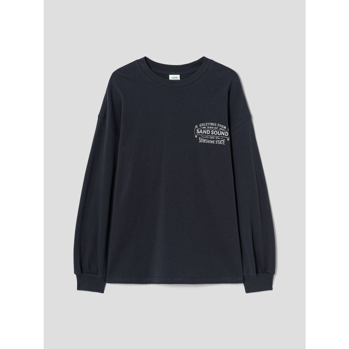 샌드 사운드(SAND SOUND) Ybor Graphic Over Fit Long Sleeve TShirt  Ash