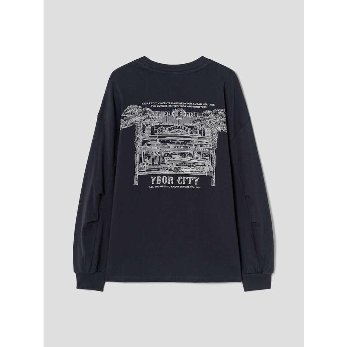 샌드 사운드(SAND SOUND) Ybor Graphic Over Fit Long Sleeve TShirt  Ash