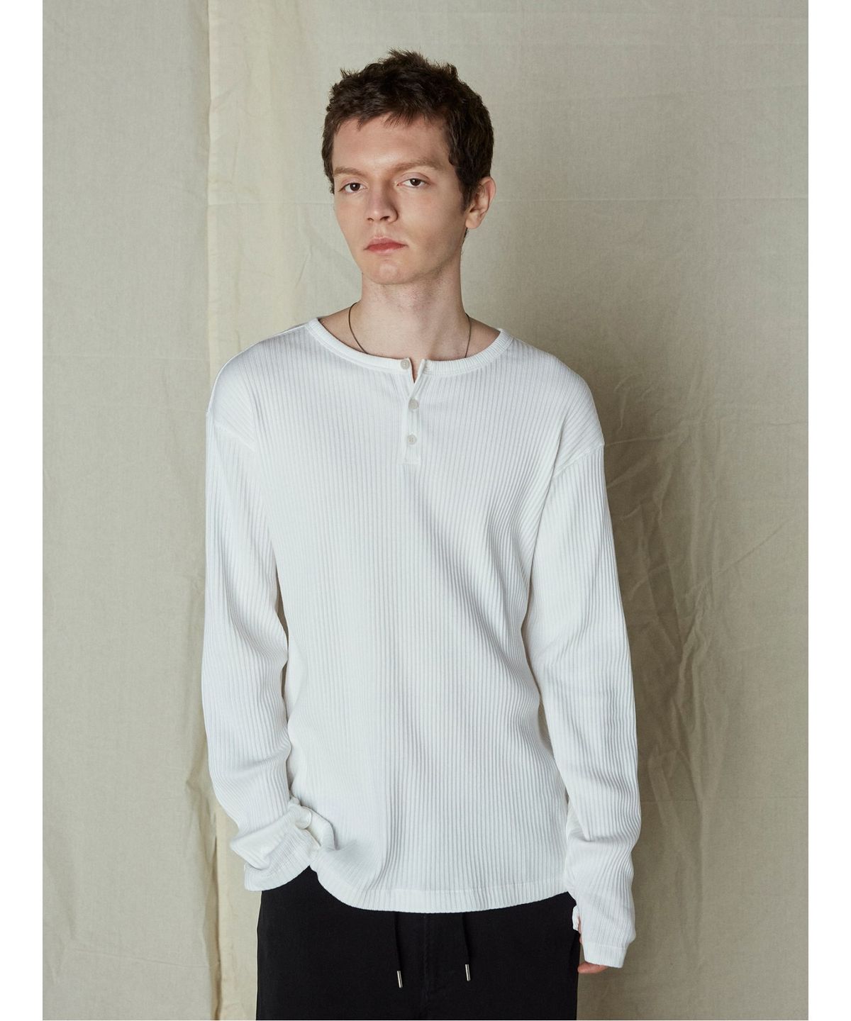 샌드 사운드(SAND SOUND) Henly Neck LongSleeved TShirt  White