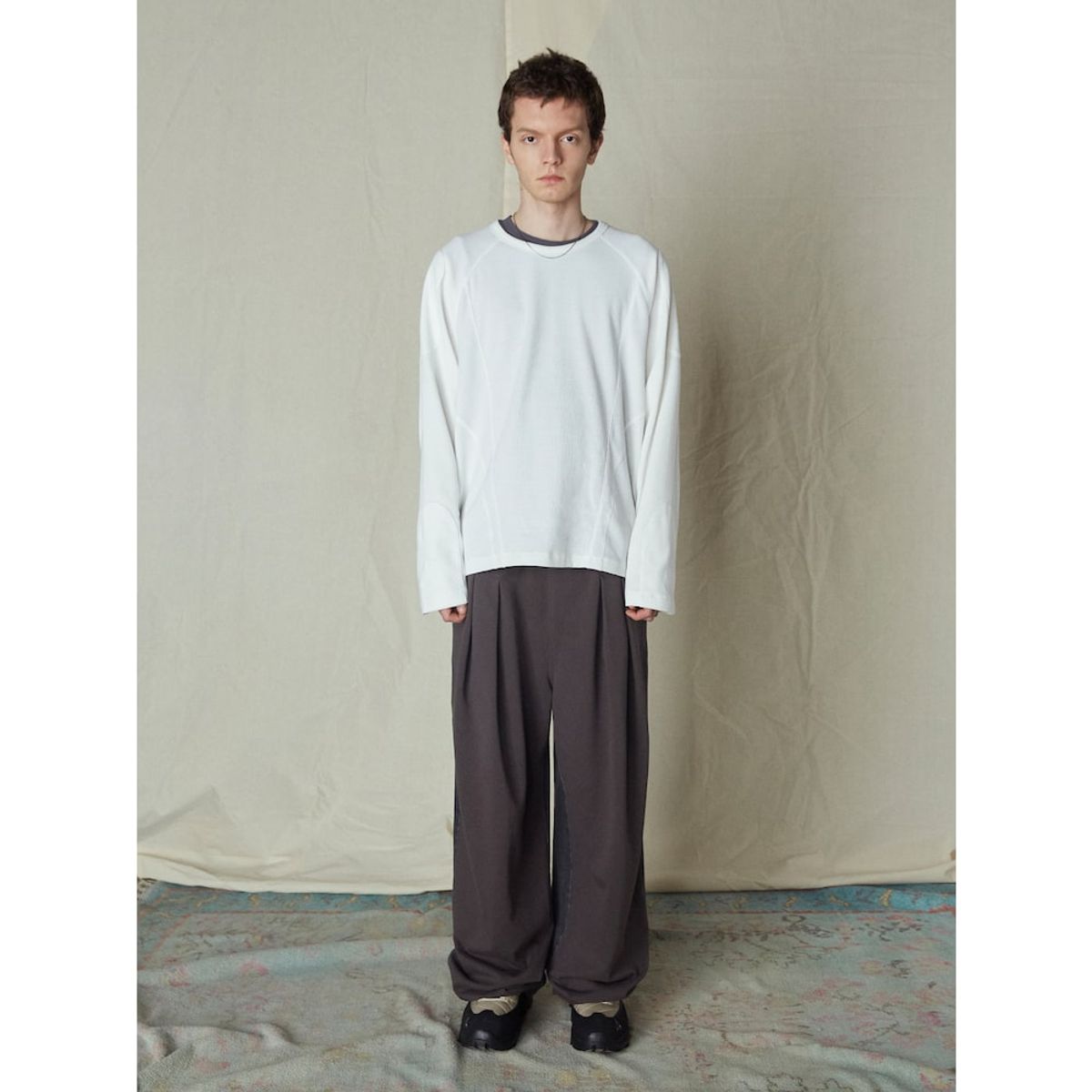 샌드 사운드(SAND SOUND) Biker Waffle Long Sleeve TShirt  Ivory