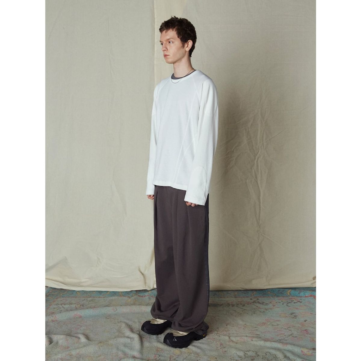 샌드 사운드(SAND SOUND) Biker Waffle Long Sleeve TShirt  Ivory